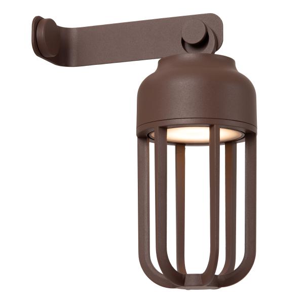 Wellavo | Oplaadbare buitenwandlamp | LED 5W IP54 | Roest bruin | LED geïntegreerd