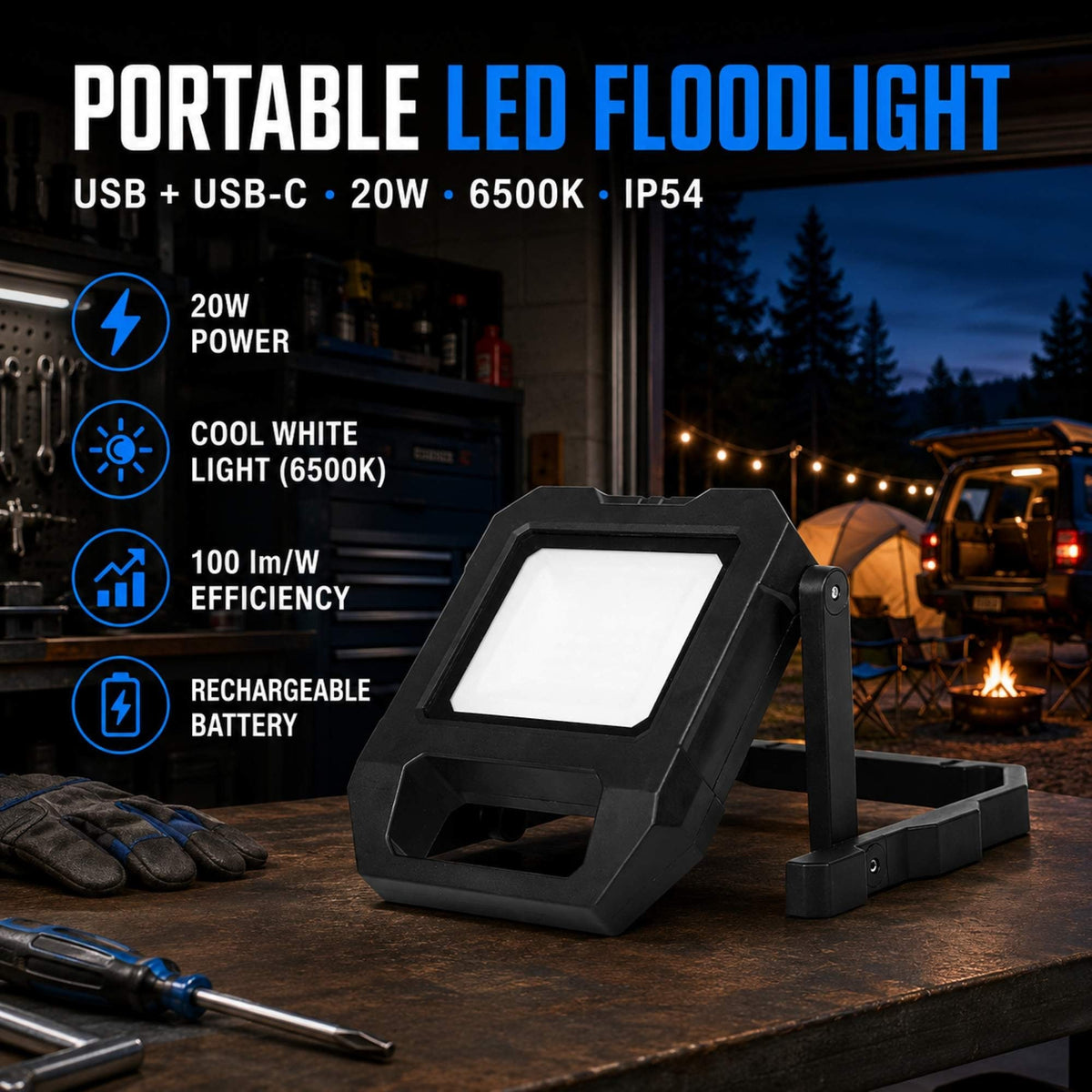 Ofiravo oplaadbare werklamp