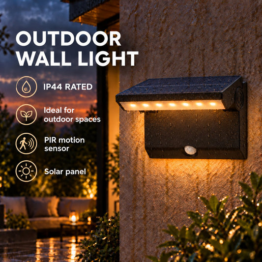 Nafirivo solar buitenwandlamp met bewegingssensor
