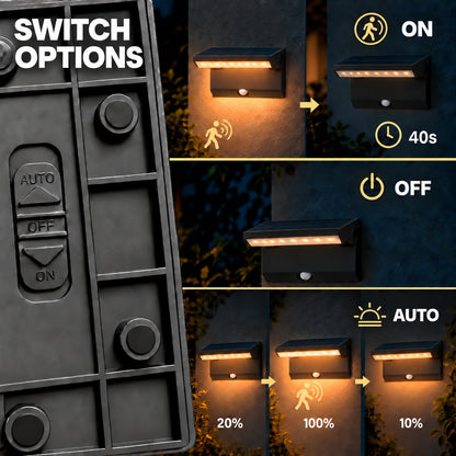 Nafirivo solar buitenwandlamp met bewegingssensor