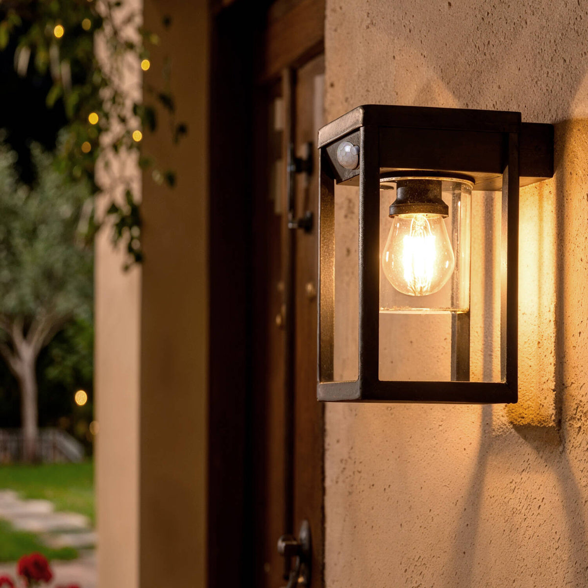 Devivo solar buitenwandlamp met bewegingssensor