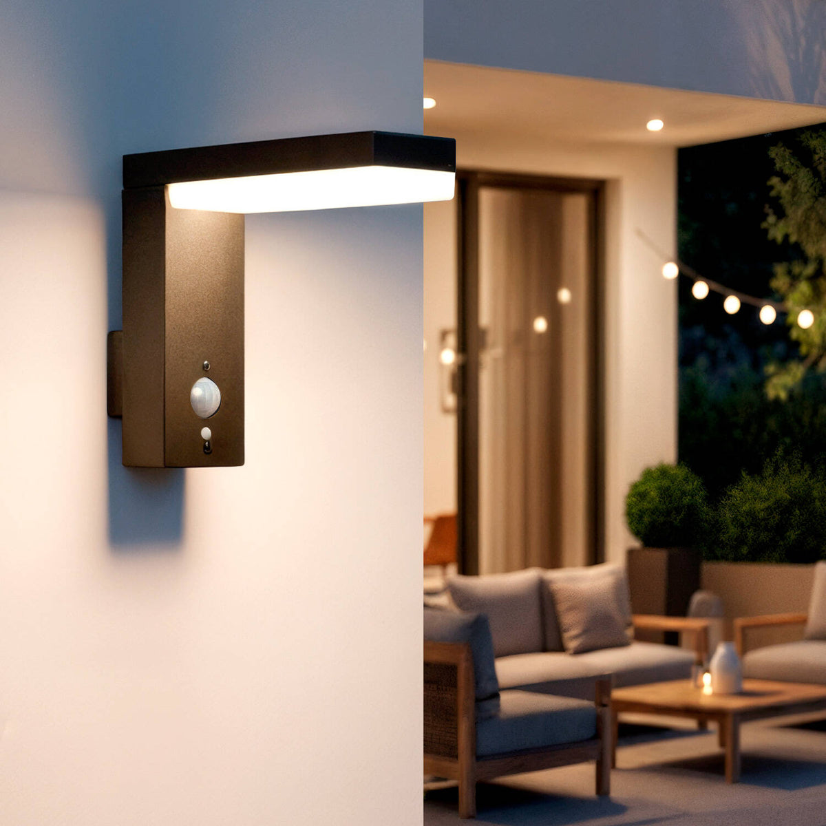 Goravo solar buitenwandlamp met bewegingssensor